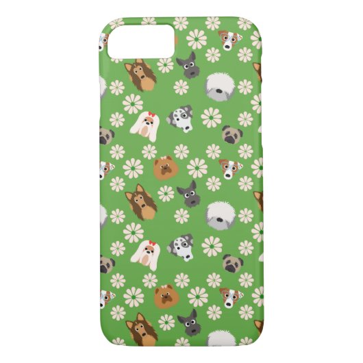 Honden en bloemen Case-Mate iPhone case (Achterkant)