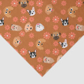 Honden en bloemen Rust Tissuepapier (Detail)