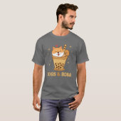 Honden en Boba Hond Papa Hond Mama Dogfather Shiba T-shirt (Voorkant volledig)