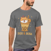 Honden en Boba Hond Papa Hond Mama Dogfather Shiba T-shirt (Voorkant)