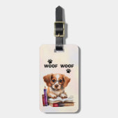 Honden en boekovers bagagelabel (Voorkant verticaal)