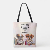 Honden en boekovers tote bag (Achterkant)