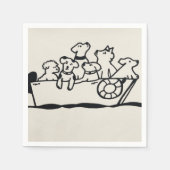"Honden en boten" Papieren servetten van Willowcat (Voorkant)