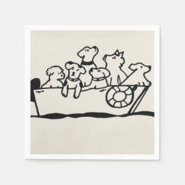 "Honden en boten" Papieren servetten van Willowcat