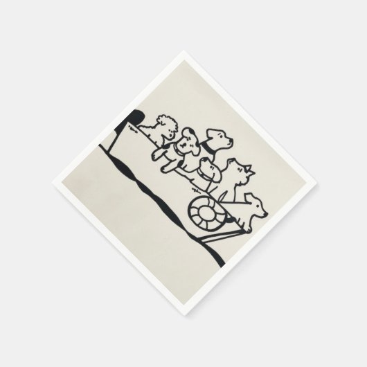 "Honden en boten" Papieren servetten van Willowcat (Hoek)