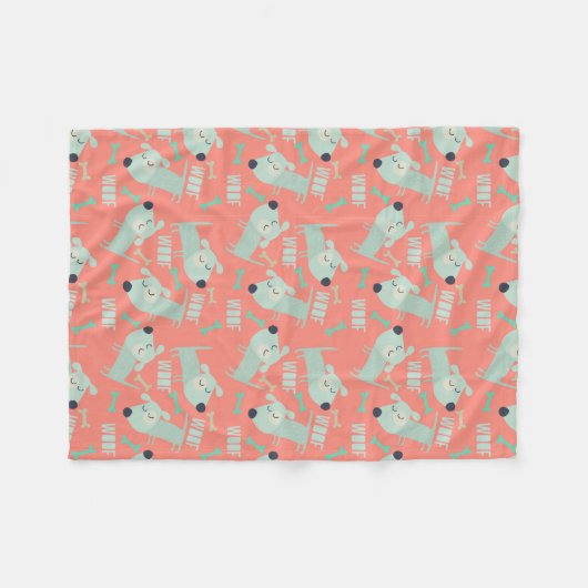 Honden en Botten Fleece Deken (Voorkant (Horizontaal))