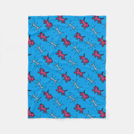 Honden en Botten Graffiti Style Blue Blanket 2 Fleece Deken