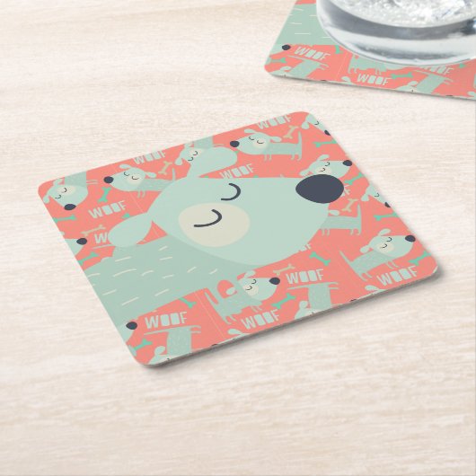 Honden en Botten Kartonnen Onderzetters (Schuin)