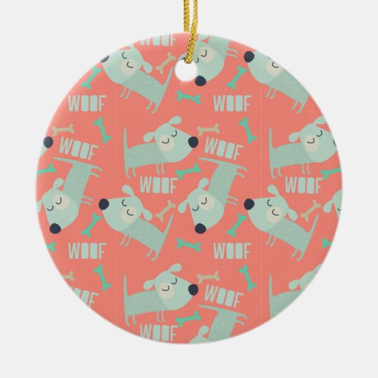 Honden en Botten Keramisch Ornament (Voorkant)