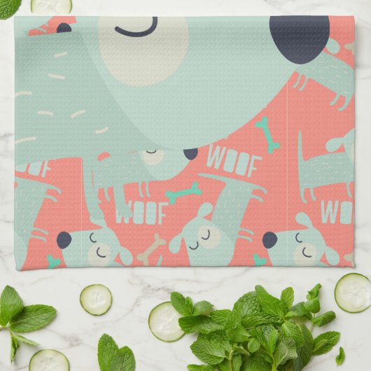 Honden en Botten Theedoek (Gevouwen)