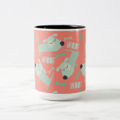 Honden en Botten Tweekleurige Koffiemok (Center)