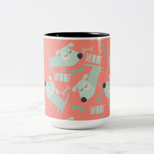 Honden en Botten Tweekleurige Koffiemok (Center)