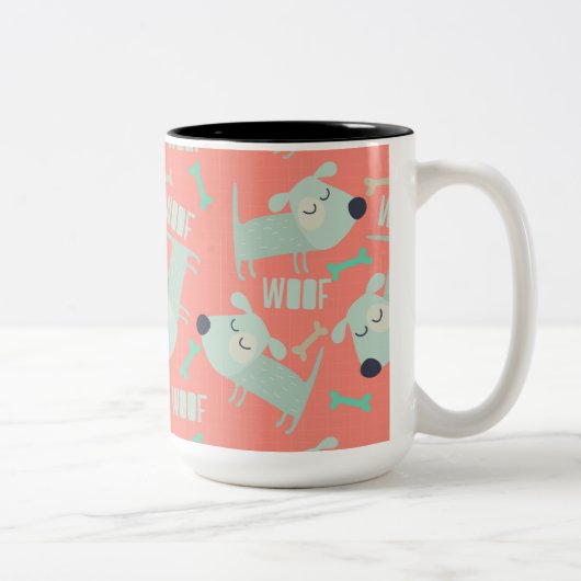 Honden en Botten Tweekleurige Koffiemok (Rechts)
