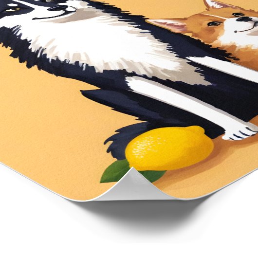 Honden en citroen poster (Hoek)