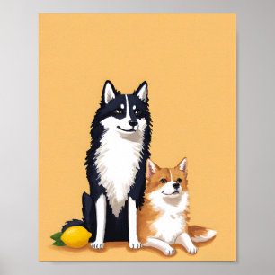 Honden en citroen poster