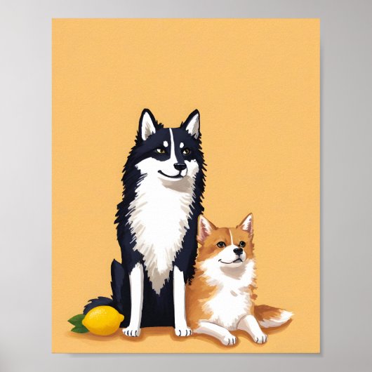 Honden en citroen poster (Voorkant)