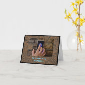 Honden en deurbellen humoristisch kaart (Gele Bloem)