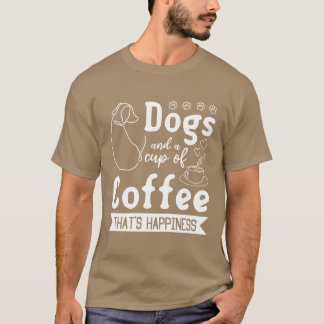 Honden en een kopje koffiehoeden Geluk Hond eigen T-shirt