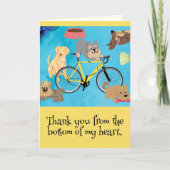 Honden en Fietsen Puppies Yellow Bicycle Aqua Cust Kaart (Voorkant)