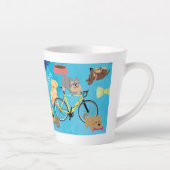 Honden en fietsen Speelse Puppies Fietsen Latte Mok (Rechts)