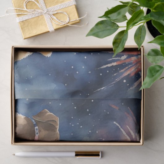 Honden en Fireworks Decoupage Paper Tissuepapier (Geschenk)