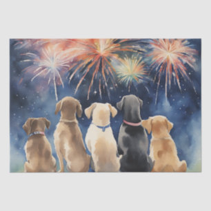 Honden en Fireworks Decoupage Paper Tissuepapier