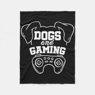 Honden En Gamen Gamer Videospel Speler Spellen Ner Fleece Deken