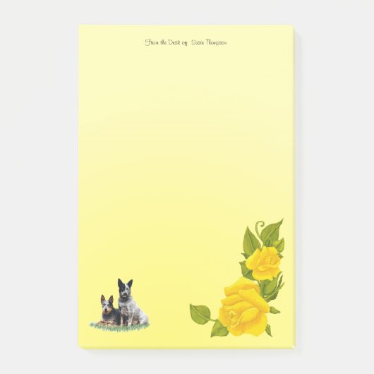 Honden en geelrozen (50 kleverige noten) post-it® notes (Voorkant)