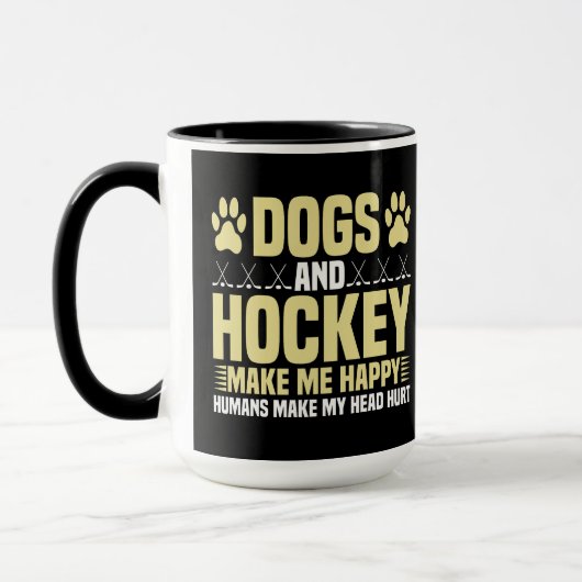 Honden en Hockey maken me gelukkig Mok (Links)