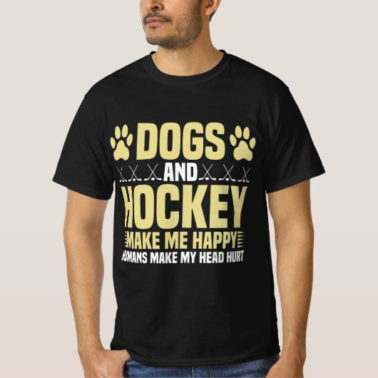 Honden en Hockey maken me gelukkig T-shirt (Voorkant)