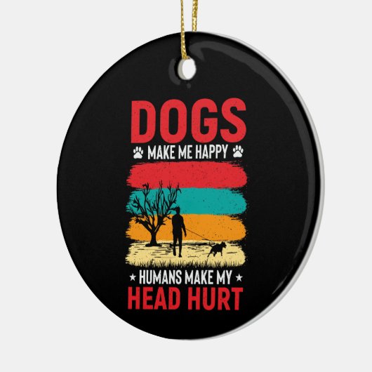 Honden en Humor Keramisch Ornament (Links)