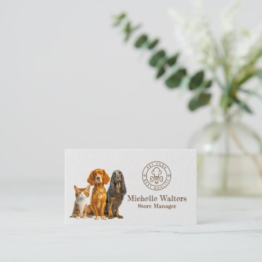 Honden en Kat | Dierenwinkel Visitekaartje (Staand voorkant)