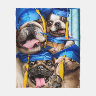 Honden en katten afgestudeerd in fotohokje fleece deken