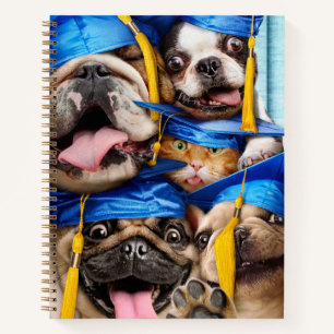 Honden en katten afgestudeerd in fotohokje notitieboek