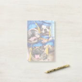 Honden en katten afgestudeerd in fotohokje post-it® notes (Op bureau)