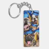 Honden en katten afgestudeerd in fotohokje sleutelhanger (Voorkant Links)