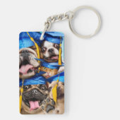 Honden en katten afgestudeerd in fotohokje sleutelhanger (achterkant)