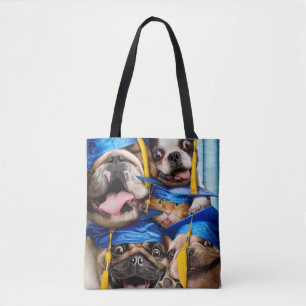 Honden en katten afgestudeerd in fotohokje tote bag