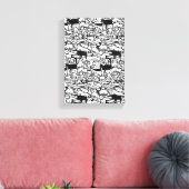 Honden en Katten Cartoon" Canvas Art (Insitu (Woonkamer))