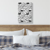 Honden en Katten Cartoon" Canvas Art (Insitu (Slaapkamer))