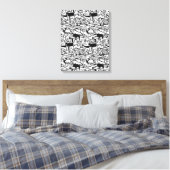 Honden en Katten Cartoon" Canvas Art Afdruk (Insitu (Slaapkamer))