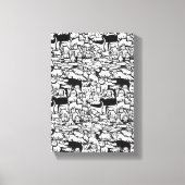 Honden en Katten Cartoon" Canvas Art Afdruk (Voorkant)