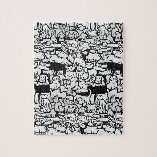 Honden en katten Cartoon" Puzzle Legpuzzel (Verticaal)
