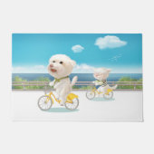 Honden en katten Fietsen bij het Zee Deurmat (Voorkant)