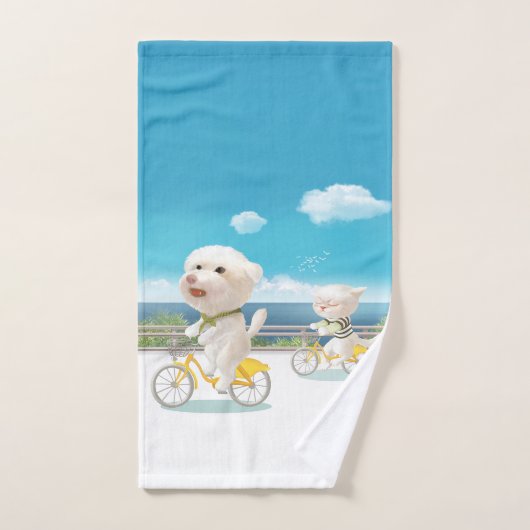 Honden en katten Fietsen bij het Zee Handdoek (Handdoek)