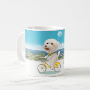 Honden en katten Fietsen bij het Zee Koffiemok