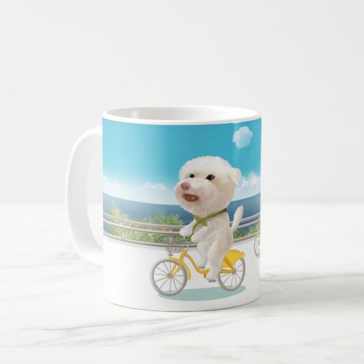Honden en katten Fietsen bij het Zee Koffiemok (Voorkant links)