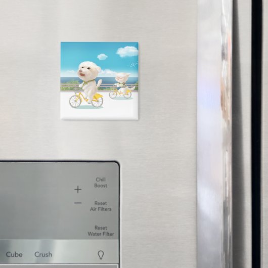 Honden en katten Fietsen bij het Zee Magneet (Insitu (Koelkast))