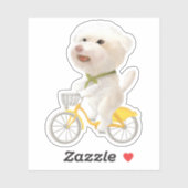 Honden en katten Fietsen bij het Zee Sticker (Vel)