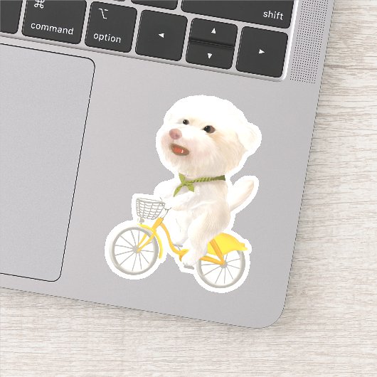 Honden en katten Fietsen bij het Zee Sticker (Detail)